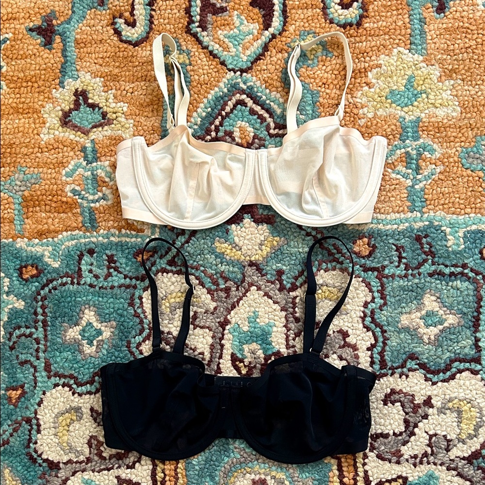 Bundle of TWO Cuup Balconette Bra Set 34D Black & Nude